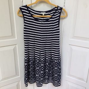 Max Studio Blue & White Striped Dress